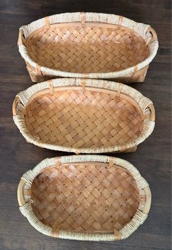 Vintage Basket Natural Wood