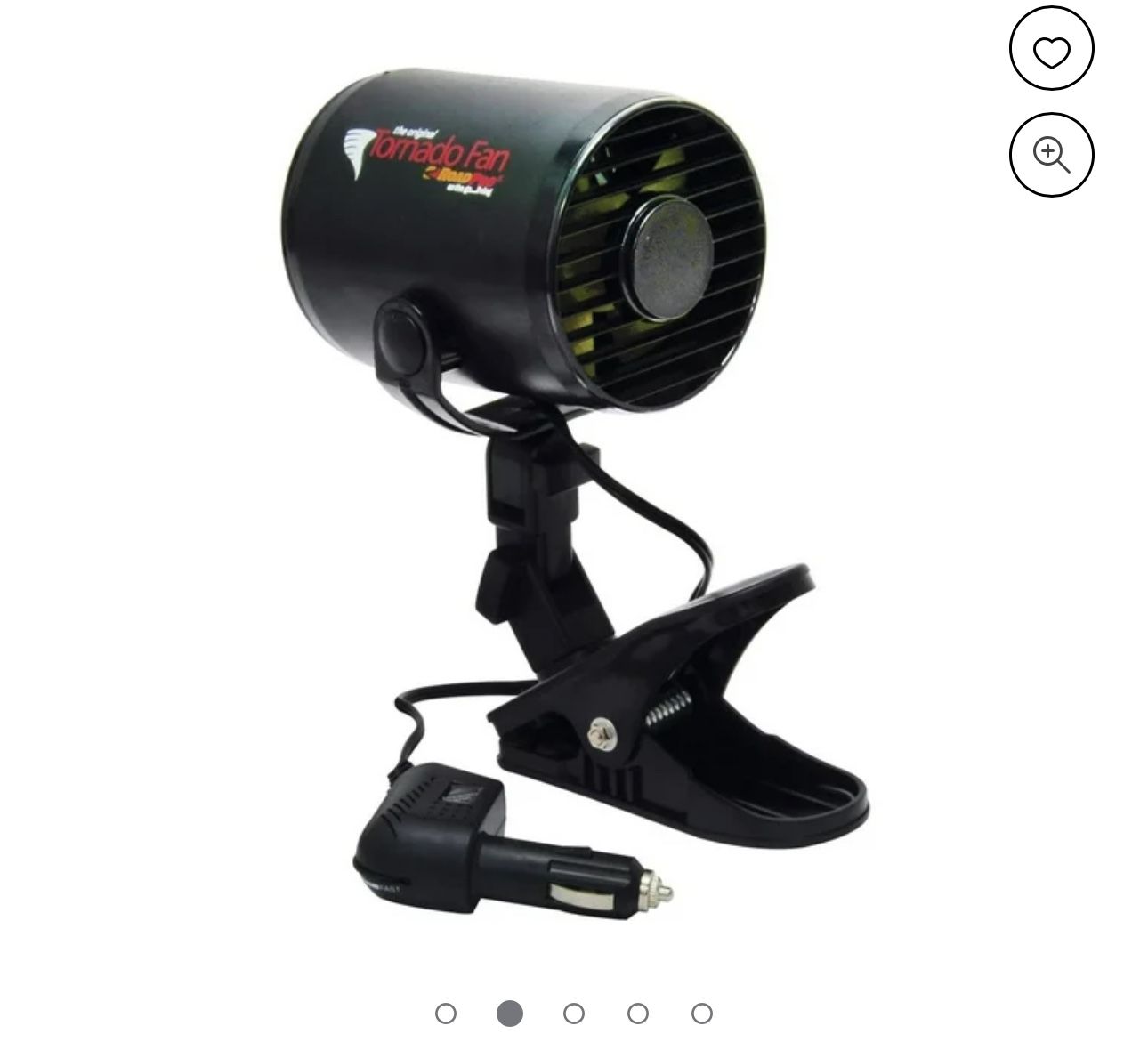 RoadPro 12 Volt Plug In Car Variable Speed Tornado Fan w/ Mounting Clip