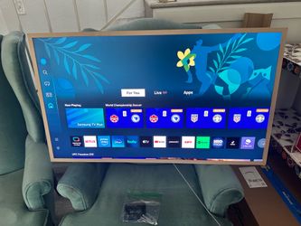 43” Samsung Frame TV w/Modern Teakwood Frame
