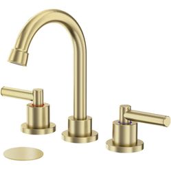 HOTTIST  Brushed Bathroom Faucet For 3 Hole Sink