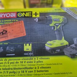 Ryobi Drill New 2 Batteries And Charger Included 