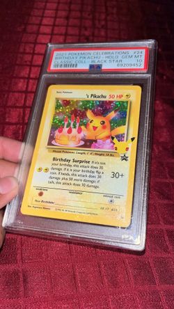 2021 Pokemon Celebrations Birthday Pikachu Holo Classic Black Star #24 PSA 10