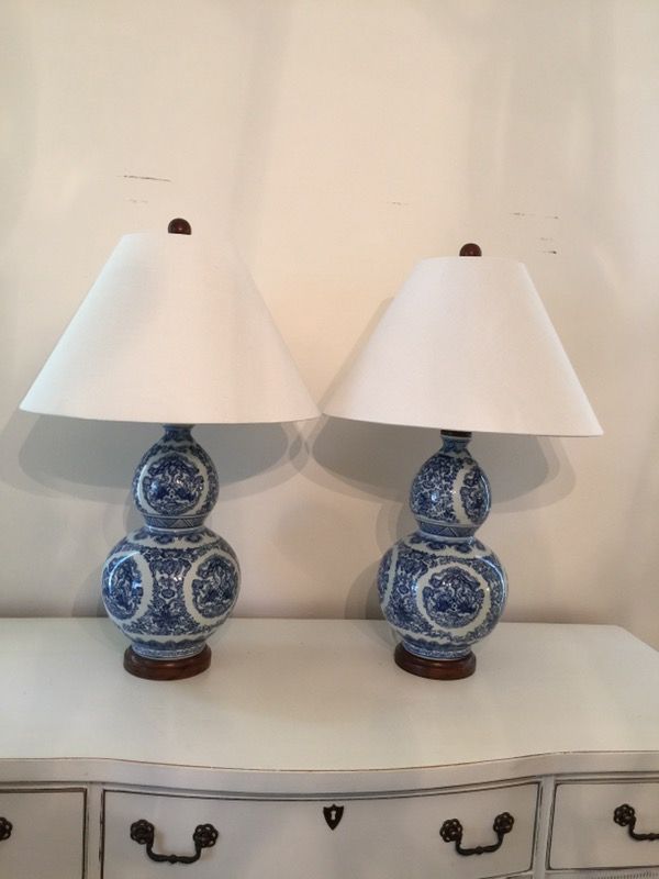 Ralph Lauren Blue And White Gourd Lamp Pair For In Wilmington Ralph Lauren Blue And White Gourd Lamp Pair For In Wilmington Nc Offerup