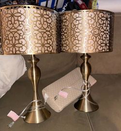 Two matching table lamps