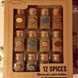 Olde Thompson Large Box With 12 Spices In Reusable Glass Mason Jars 
$20 PER BOX