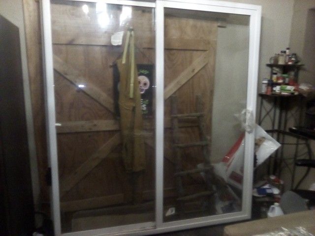 White Vinyl Sliding Glass Patio Door 72 * 80