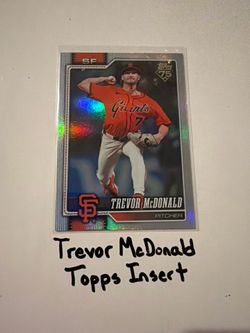 Trevor McDonald San Francisco Giants Pitcher Topps Short Print Insert Card.