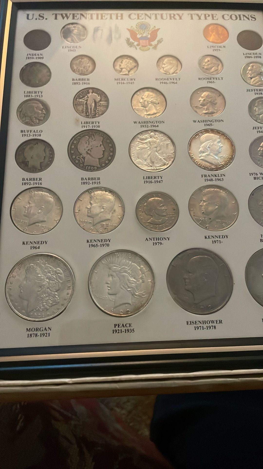 US TWIENTH CENTURY TYPE COINS