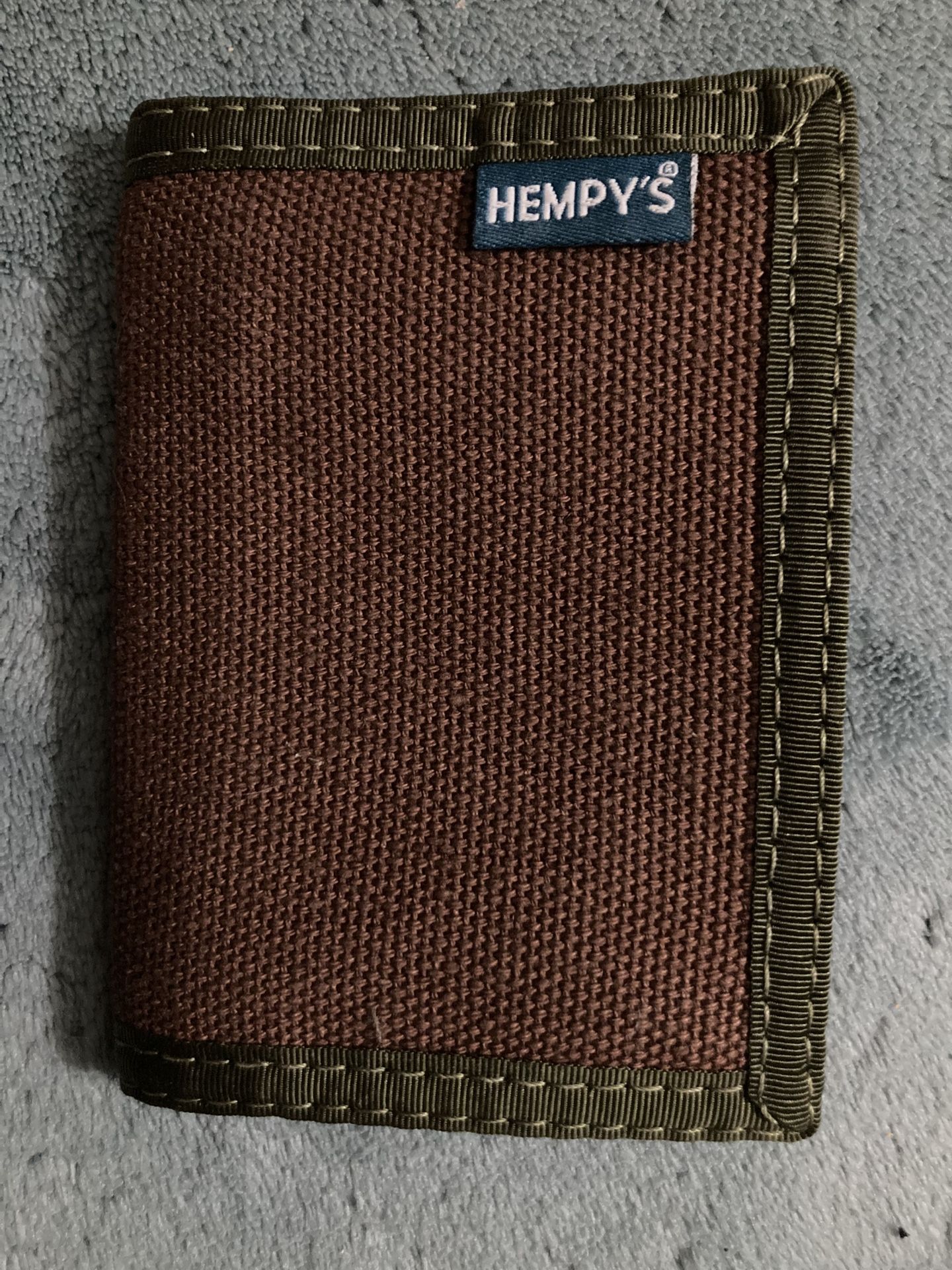 New, Unused, Planet Hempy’s Hemp Wallet - Brown With Army Green Trim
