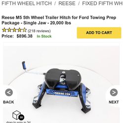 Reese 20k LB Fifth Wheel Receiver For Ford Puck