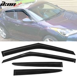 Fits 2011-2018 Hyundai Veloster Window Visors Acrylic Sun Guard Rain Deflector 4PC