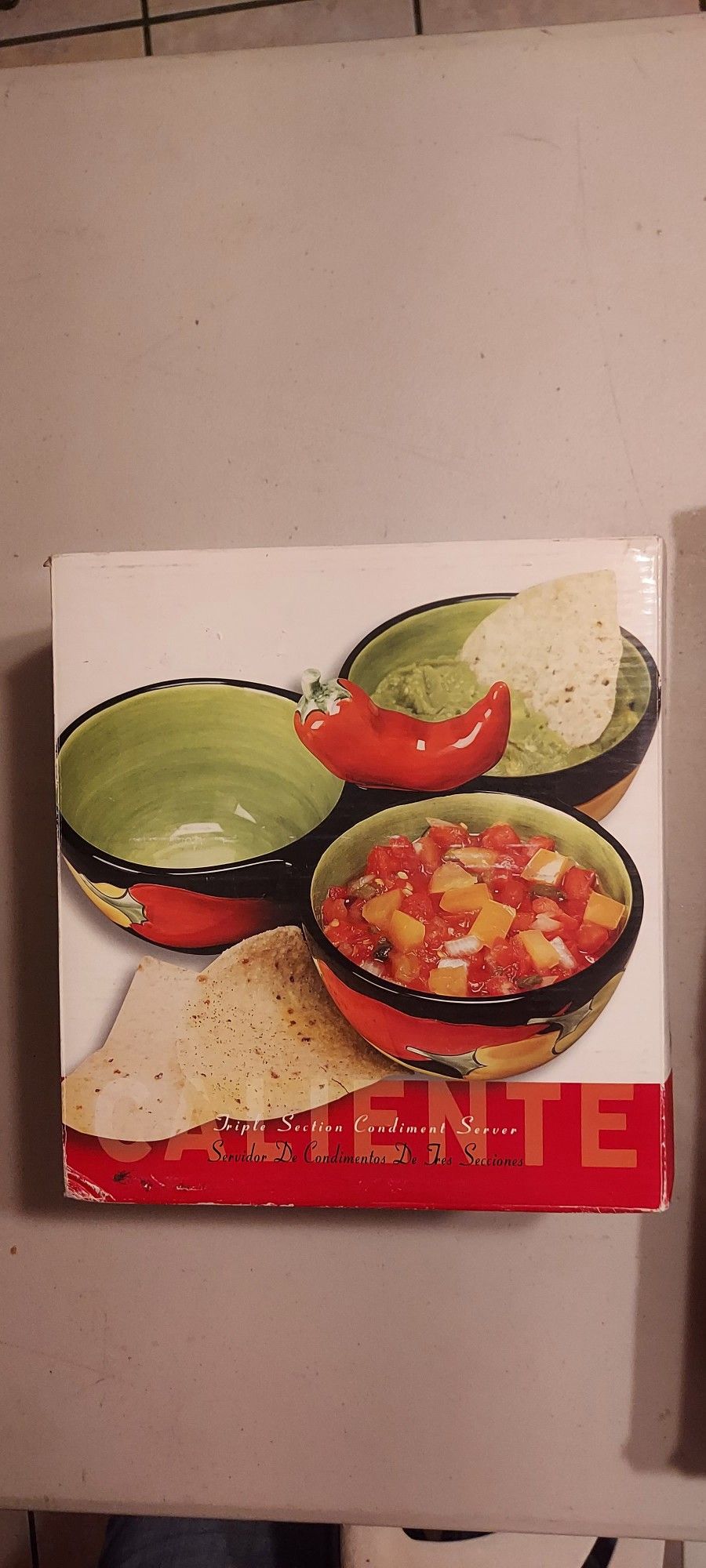 Covered Crudit And Triple Section Condiment Server