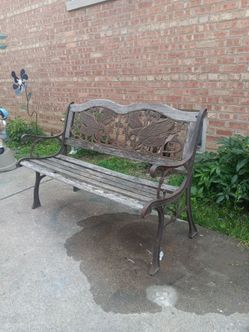 Vintage Heavy Duty Cast Iron Eagle Design  Backrest Outdoor Patio Bench For Project