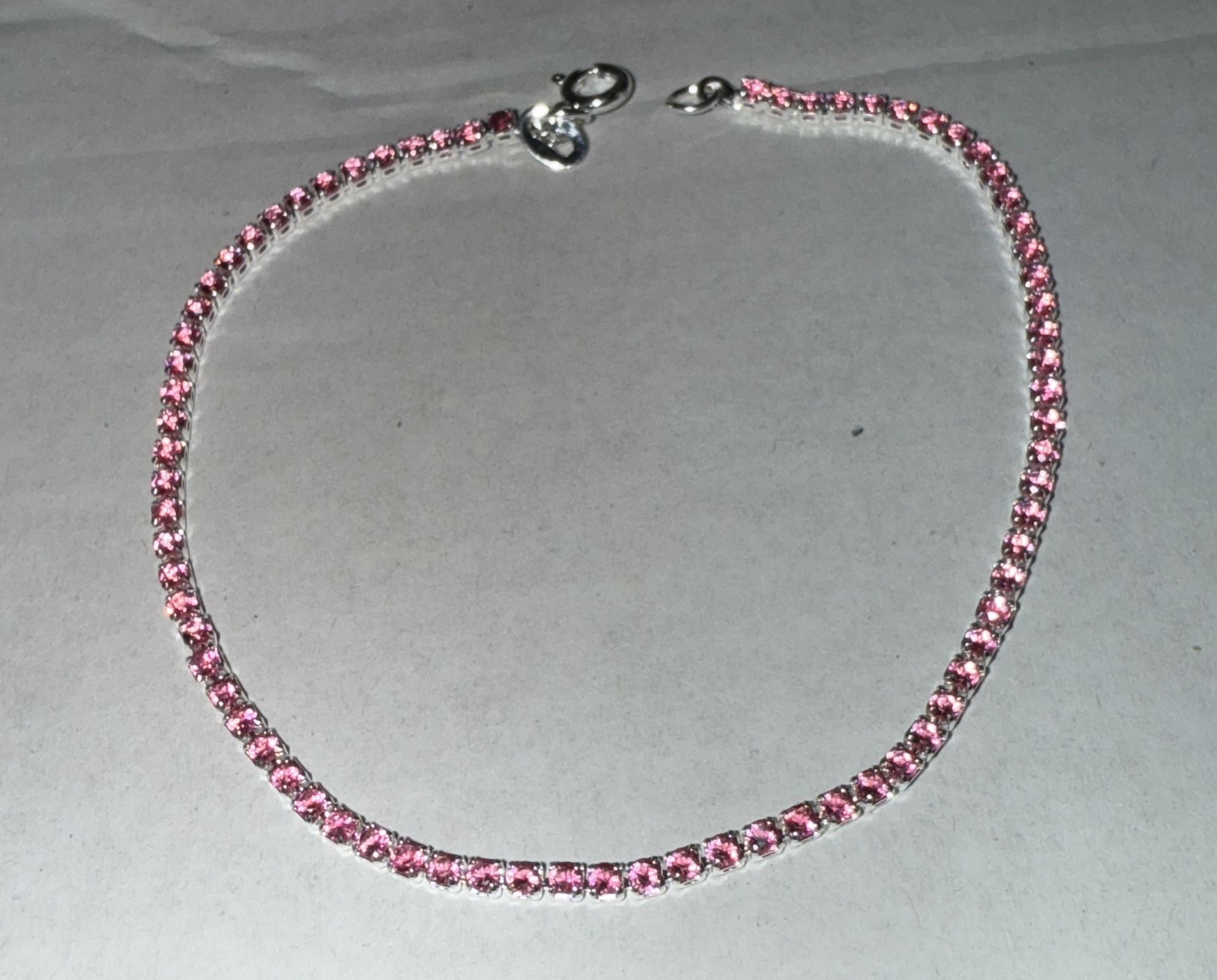 925 Silver pink Bracelet size 7 1/2