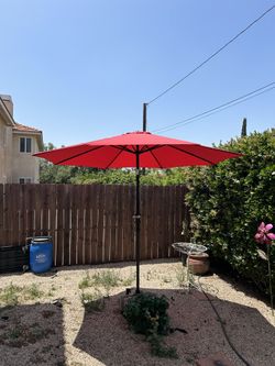 9” FT Market Umbrella Patio Color: Red Base Not Included 