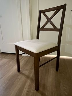 Wood Dining Chair with Upholstered Seat
