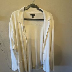 Macys -Alfani White Cardigan Size XL