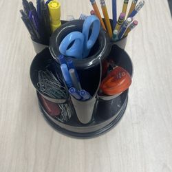 Desktop Organizer With Office Supplies 