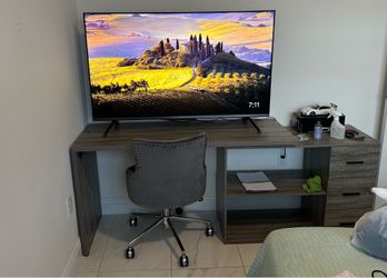 HSH Grey L Shaped Computer Corner Desk with 3 Storage Drawers 60 inch