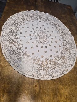 Cream Oval Lace Runner or Doiley