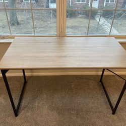 Walnut Wooden Desk with Adjustable Metal Leg Pacs