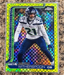Devon Witherspoon Topps Chrome Yellow Prizm Card