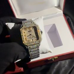 Cartier Santos 41MM Bustdown Two Tone Moissanite