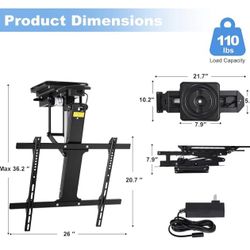 NEW  OUTFINE 360° Manual Swivel Electric Flip Down N Swivel TV Mount