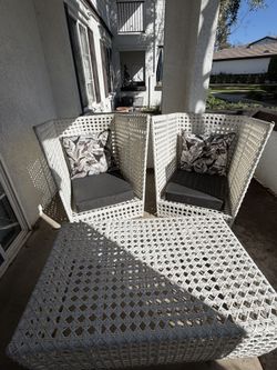 White Outdoor Wicker Chairs