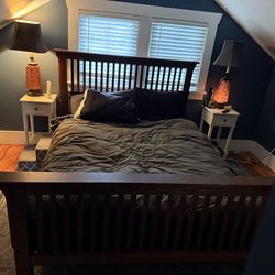 Queen bed frame and mattress