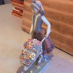Lladro A Barrow of Blossoms 1419G Porcelain Figurine