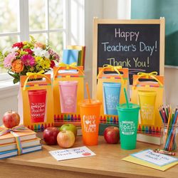 12-Piece Teacher Appreciation Gift Set , Reusable Tumblers & Accessories