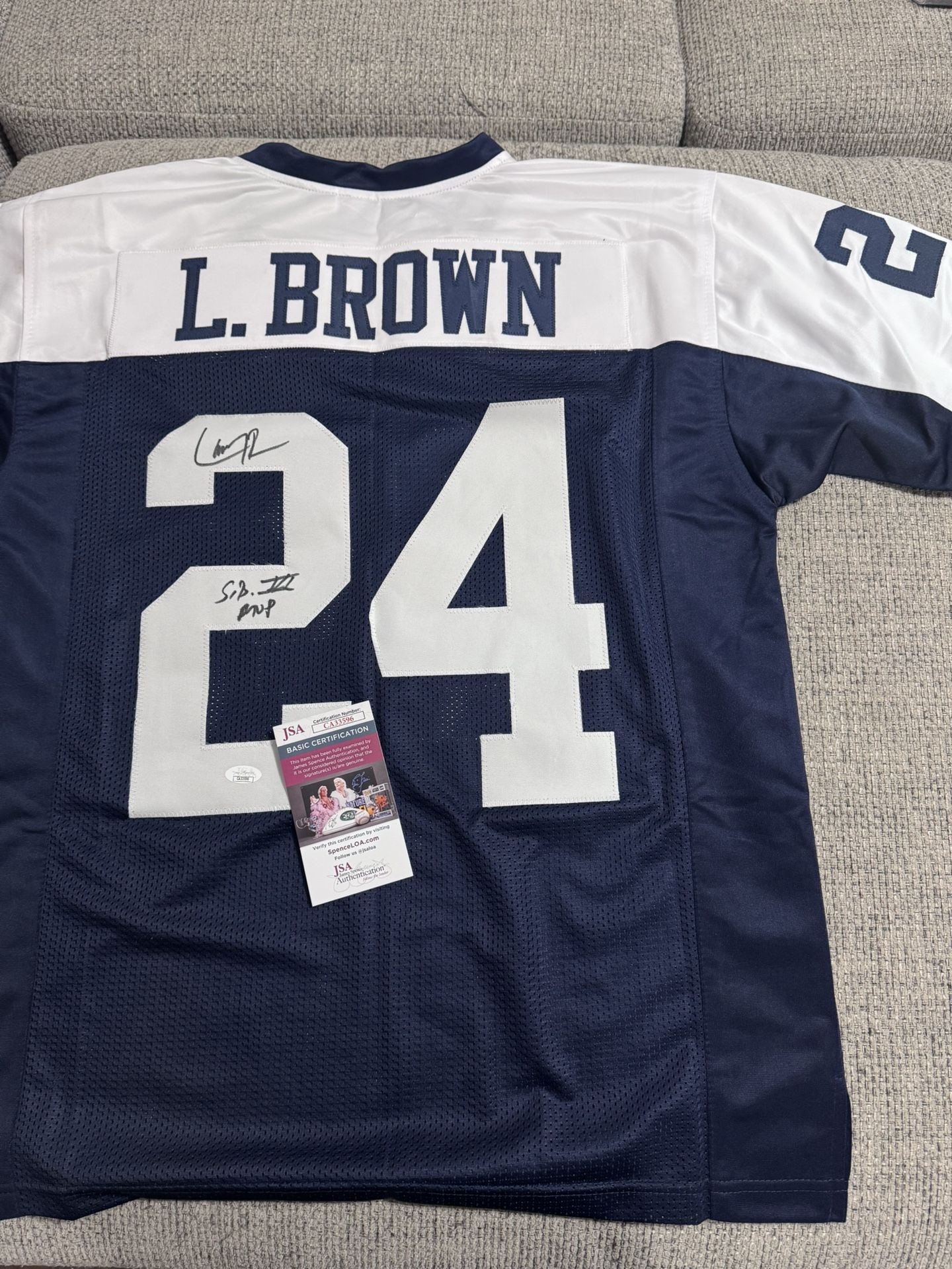 Larry Brown Signed Autograph Custom Jersey - JSA Coa - Dallas Cowboys