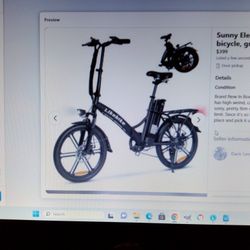 Electric Bike 20" Brand New