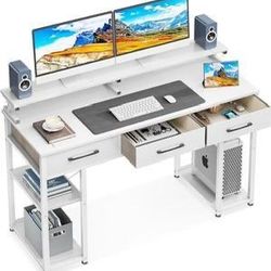 Study Table with White Office Spinning Chair