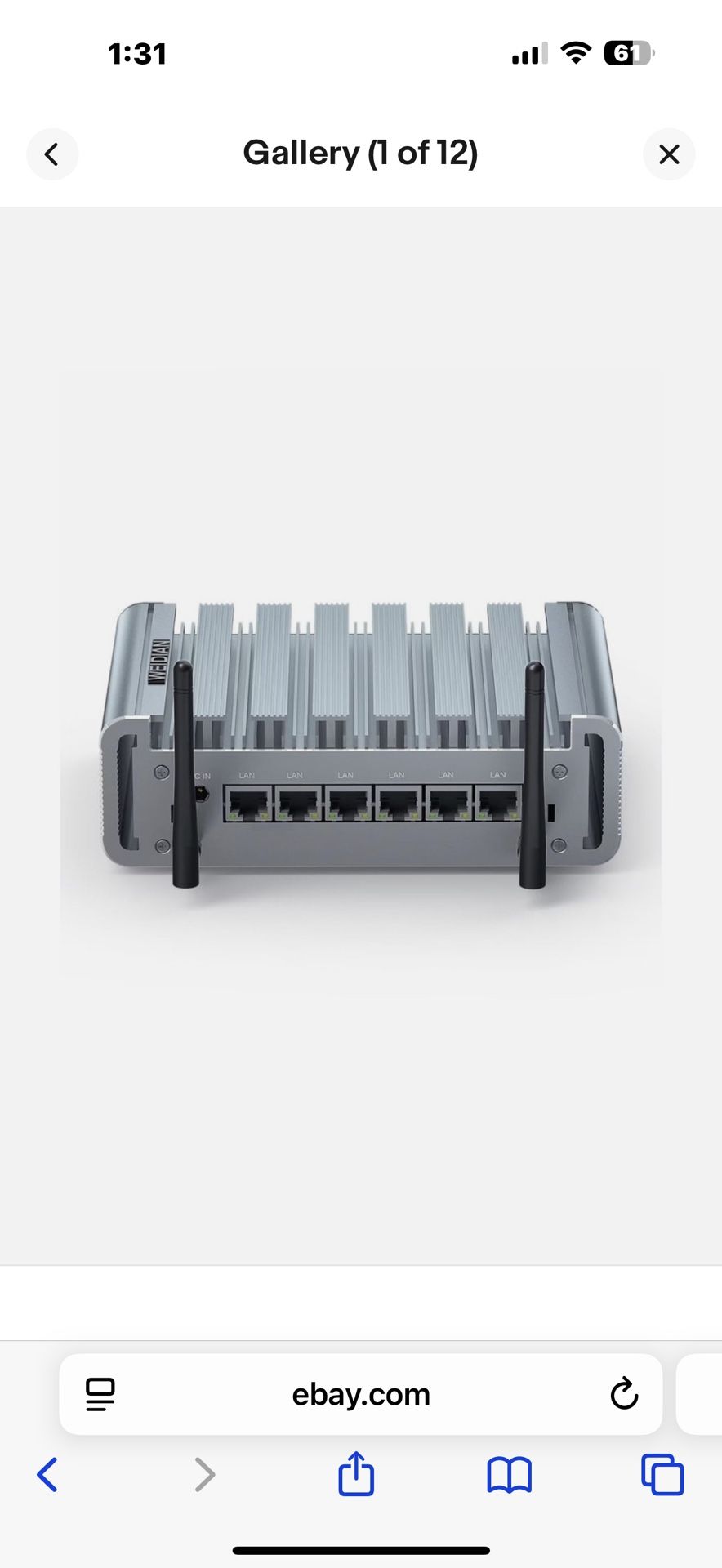 New in box WEIDIAN Firewall Mini PC 2.5GbE, Mini PC, OPNsense, VPN, Router PC, Celeron J4125, 6 x I225-V 2.5GbE Ethernet ports, HD, RS232 COM, USB3.0,