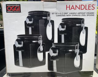 OGGI 4pc Cannister Set With Stainless Steel Spoons