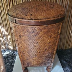 LG Bamboo Storage Bin Vintage 