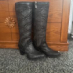 Cuadra Black Western Cowgirl Python Skin Size 8 1/2