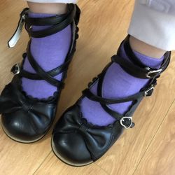 Black Lolita Goth Cosplay Shoes Kids 2