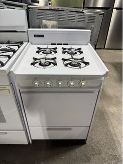 brown white 4 burner range stove 24 inches