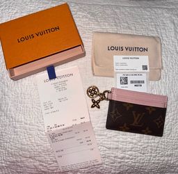 Authentic Louis Vuitton LV Card Holder Pink Monogram Full Set