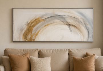 Large Framed Abstract Wall Art – 49” x 19”