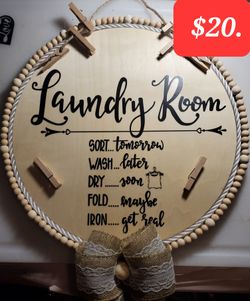 Homemade DECOR for Laundry Room.