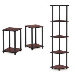 2 End Table And 1 5 Tier Corner Shelf 