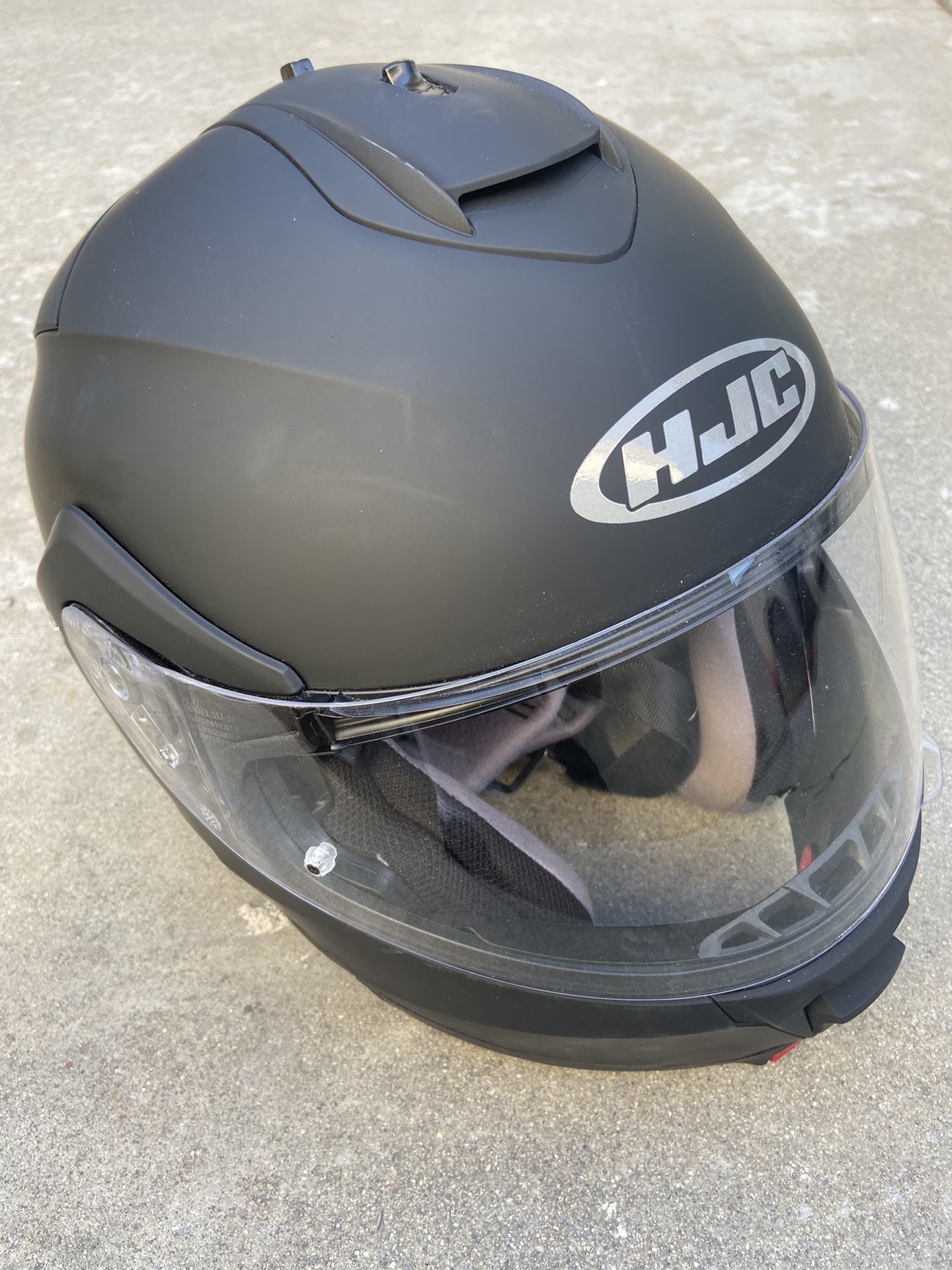 HJC Motorcycle Helmet Flat Black with Visor New Large