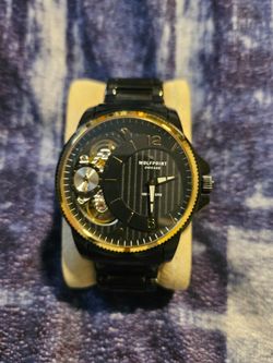 Panther BLACK _Black & Gold Men's Dual Movement Watch