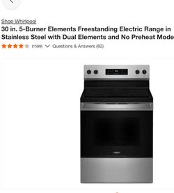 Whirlpool 30 in. Freestanding Electric Range
