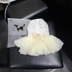 Beige Tulle Dog Dress 