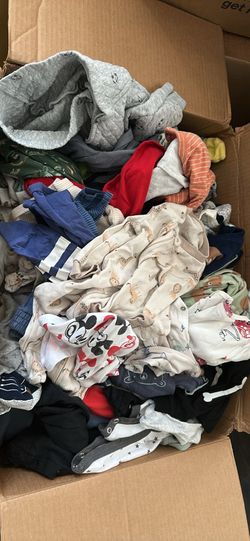 Large box of boys clothes